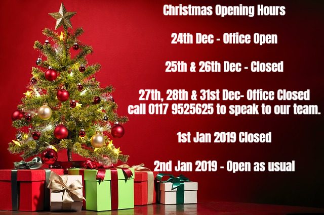 2019 Christmas Opening Hours